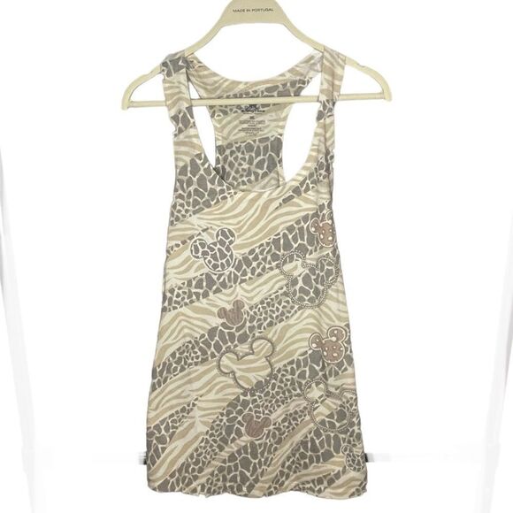 Disney shirt women’s cheetah print Disney parks tank top size extra w sz - Picture 1 of 8